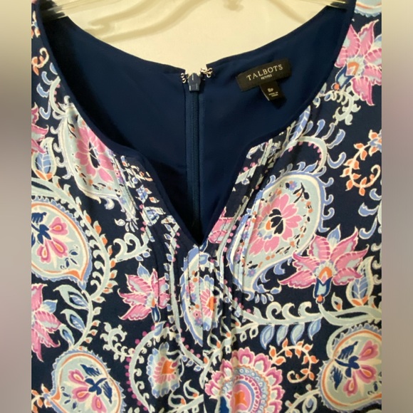 Talbots 8P Blue & Pink Paisley Maxi Dress - Picture 3 of 9